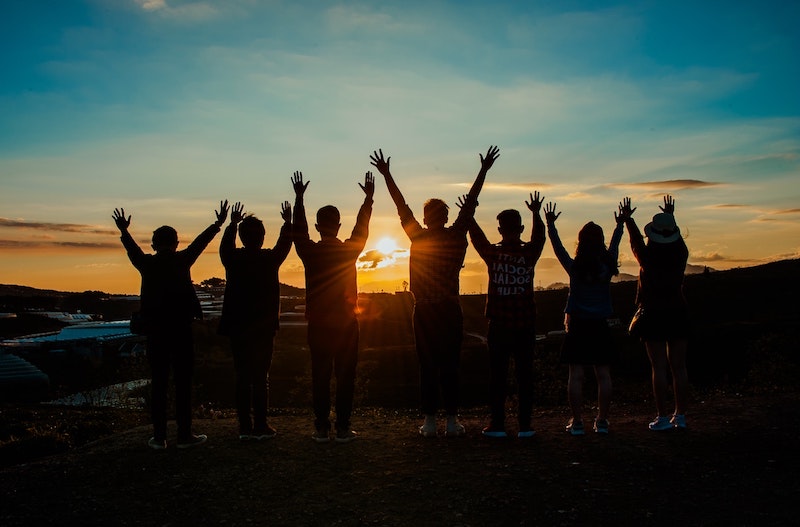 group of friends hanging out