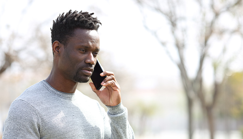 Man calling ex after breakup